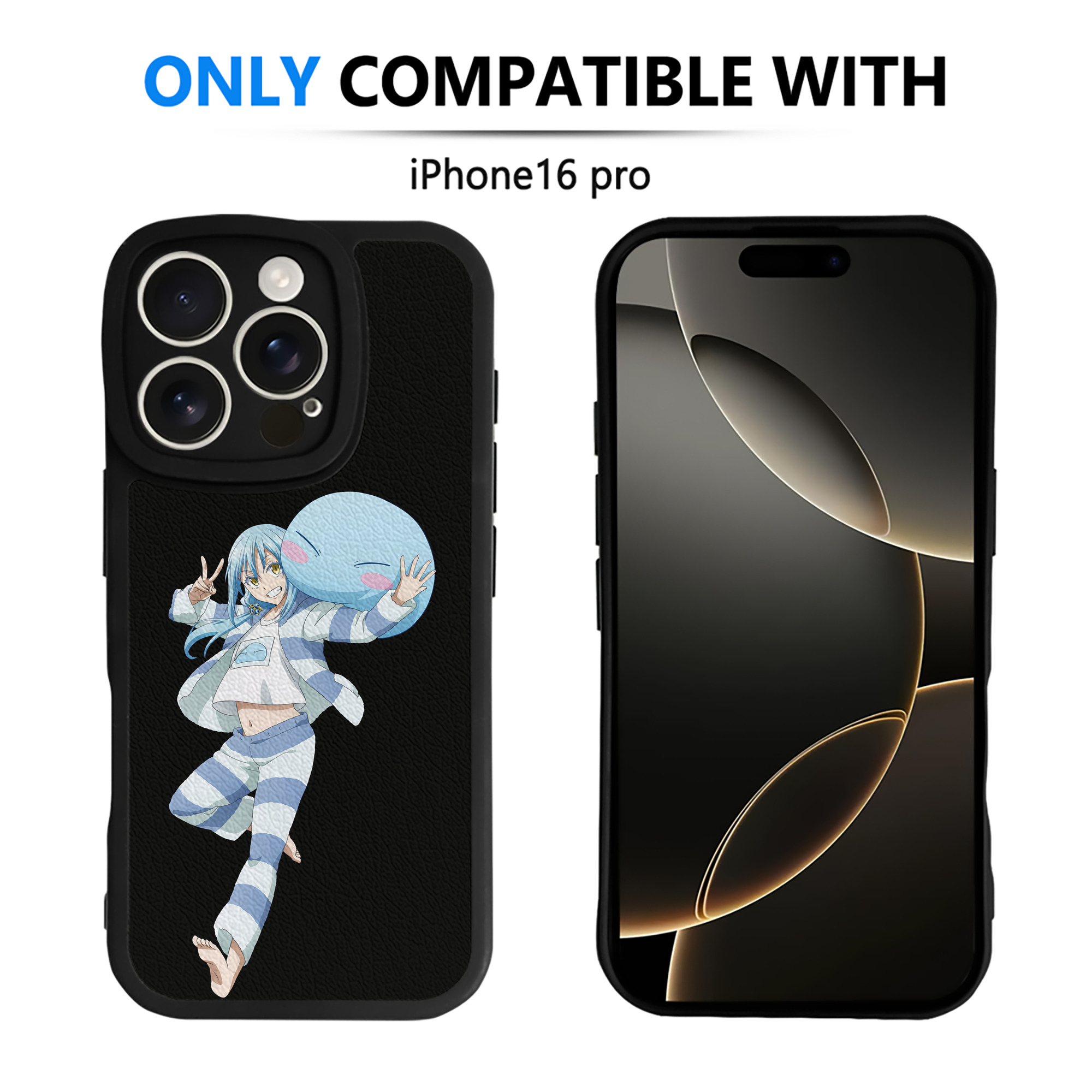（画像用） 転スラ Regarding Reincarnated to Slime 【iPhone 16シリーズ対応】シリコンスマホケース（レザー調） 材質：シリコン